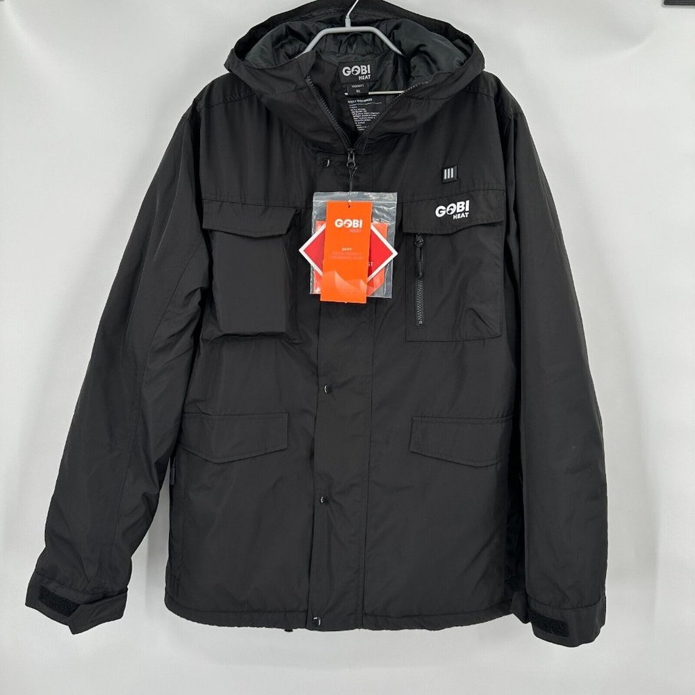 Gobi Heat Women's SHIFT Snowboard Jacket 5-Zone Black Onyx XL Zip Hoodie Battery